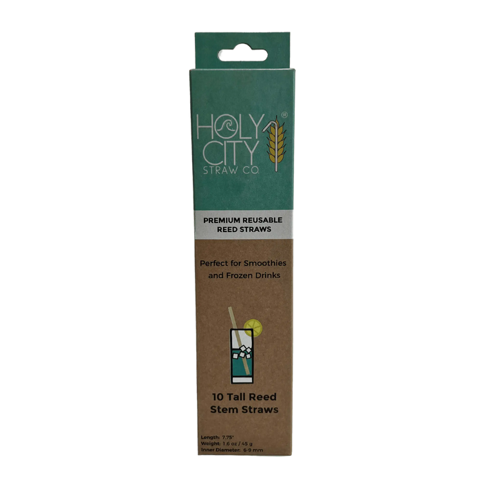 Holy City Straw Company 10 pack tall reed straws front