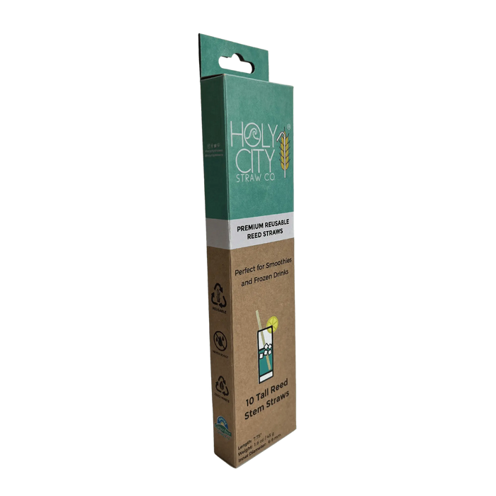 Holy City Straw Company 10 pack tall reed straws left