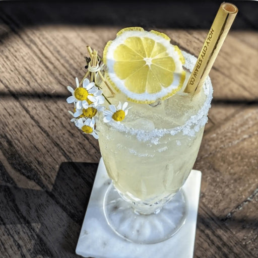 Holy City Straw Company Branded Straw in Chilled Lemonade