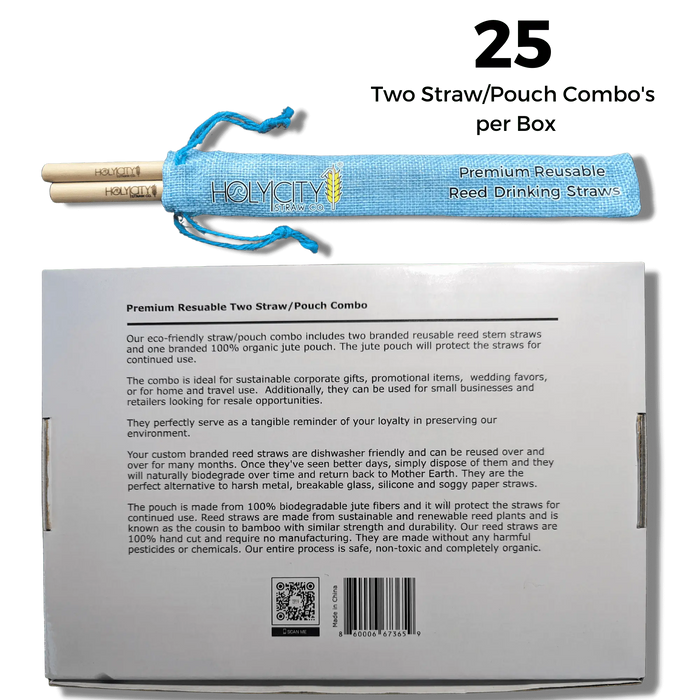 Holy City Straw Company Inner Pack of 25 two straw pouches retail back