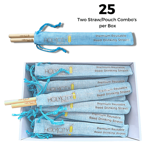 Holy City Straw Company Inner Pack of 25 two straw pouches retail open