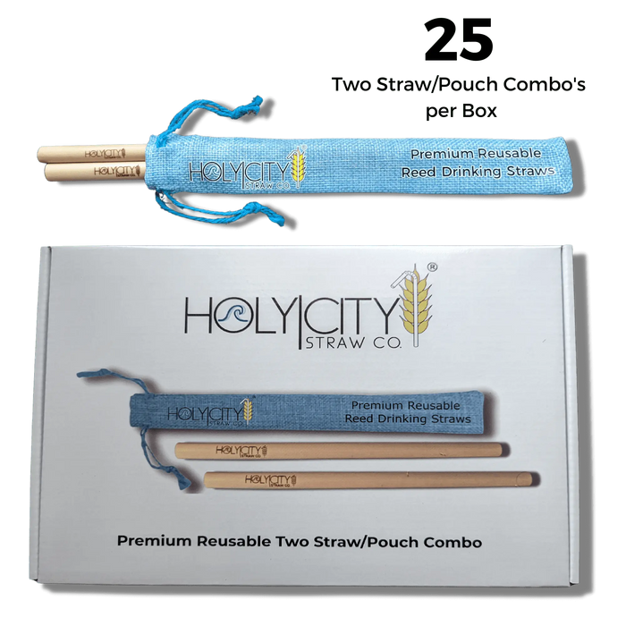 Holy City Straw Company Inner Pack of 25 two straw pouches retail top
