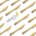 Holy City Straw Co. unwrapped knives lined up on angle