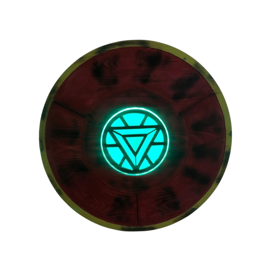 Wooden Ironman-Inspired Reactor Wall Decor with LED Backlighting