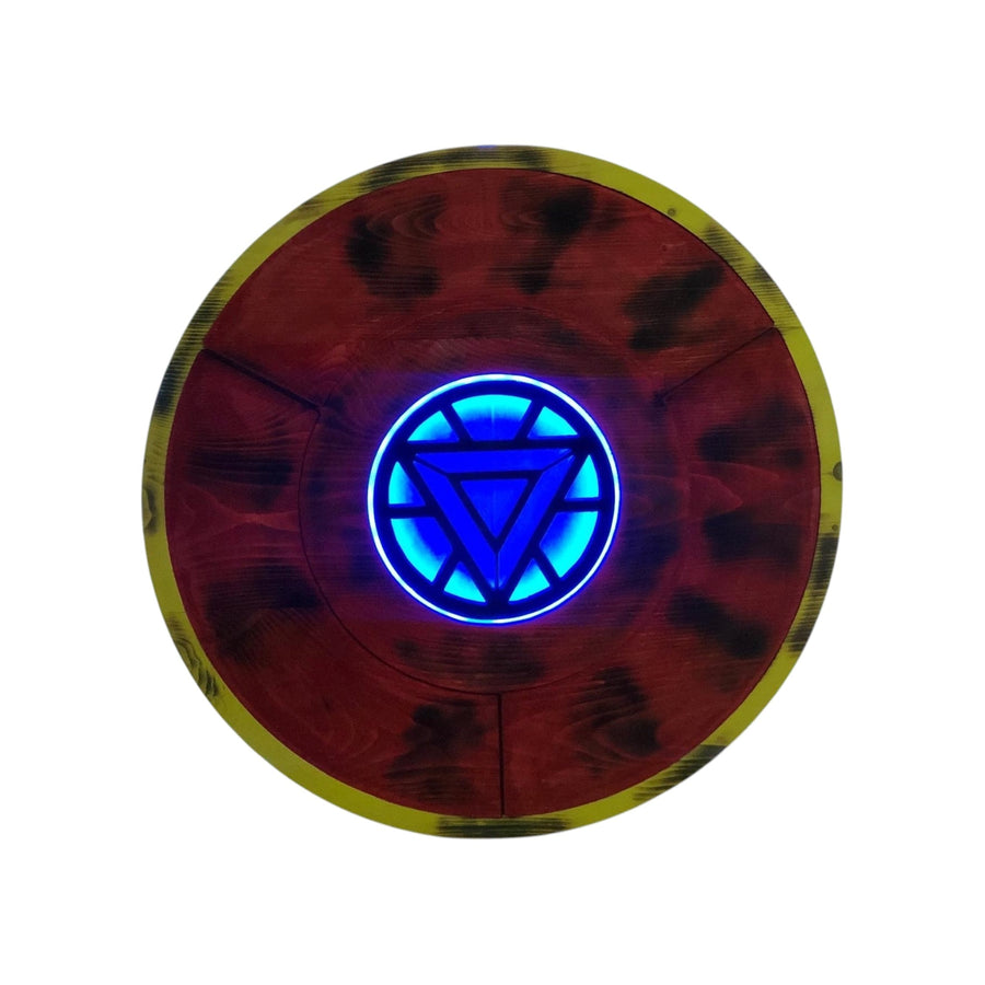 Wooden Ironman-Inspired Reactor Wall Decor with LED Backlighting