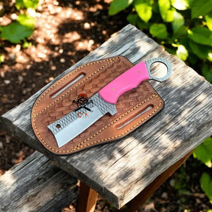 Handmade Bull Cutter Knife – 8" Rasp Tool Steel Blade