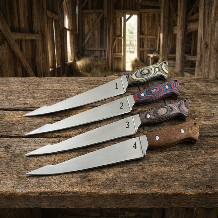 4 pieces Best Deal Handmade Flexible Fishing Fillet knife