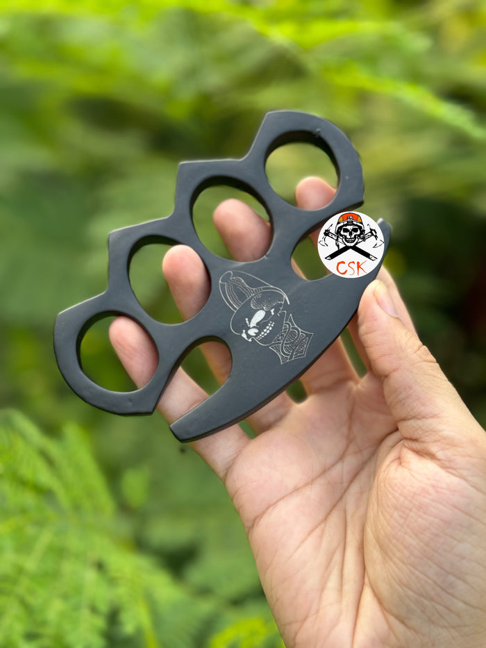 Black Knuckle With Skull Engraved