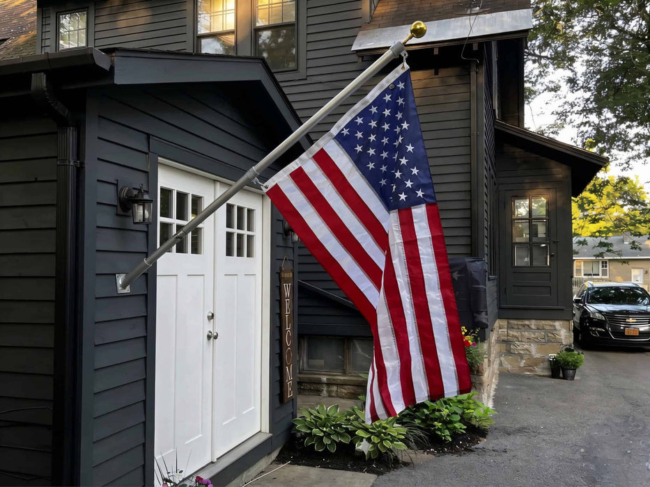 Phoenix 6FT Commercial Aluminum Outrigger Flag Pole Set USA Flag