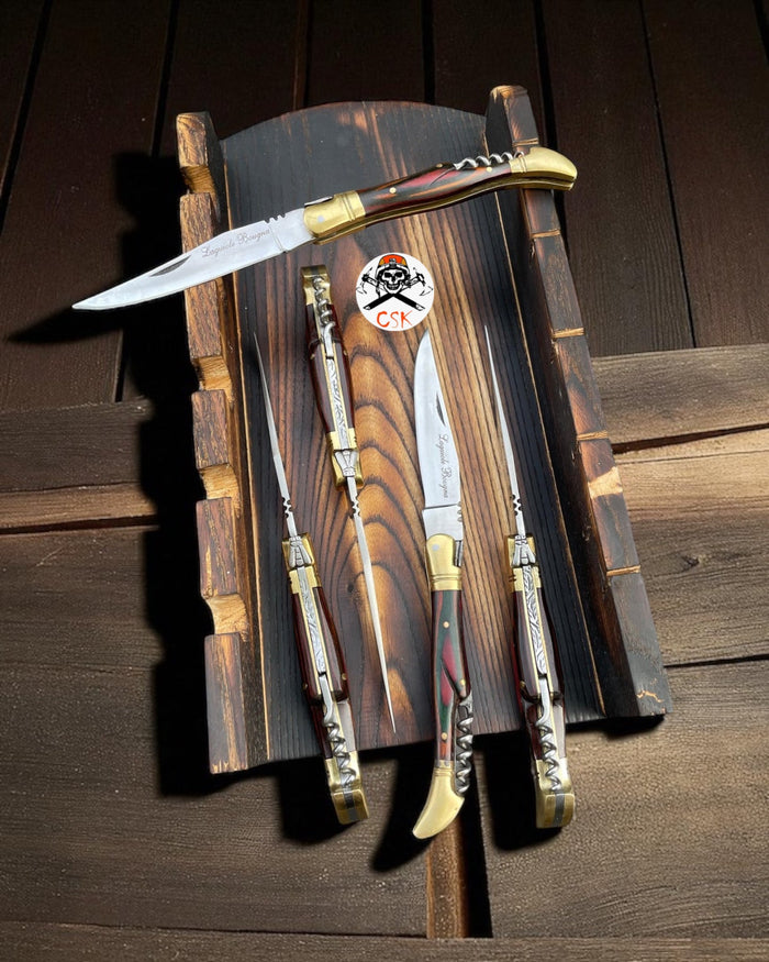 Laguiole Bougna Pocket Knife – Brass & Exotic Wood Folding Blade