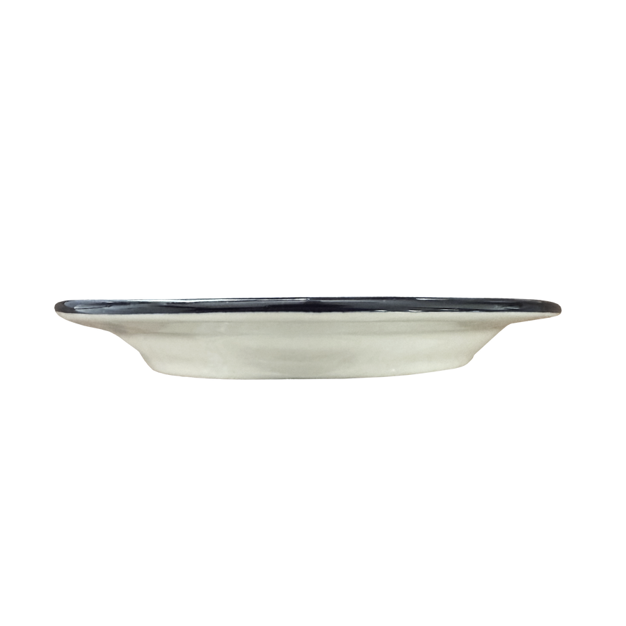 Ohio Stoneware 20th Anniversary Dessert Plate - underside showing the seating surface
