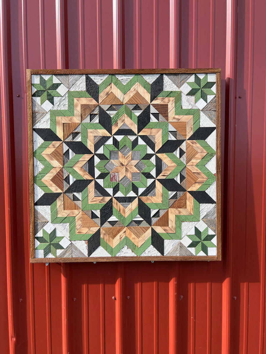 Amish Handmade Barn Quilt Wall Art – Reclaimed Barn Wood – 30.5” x 30.5”
