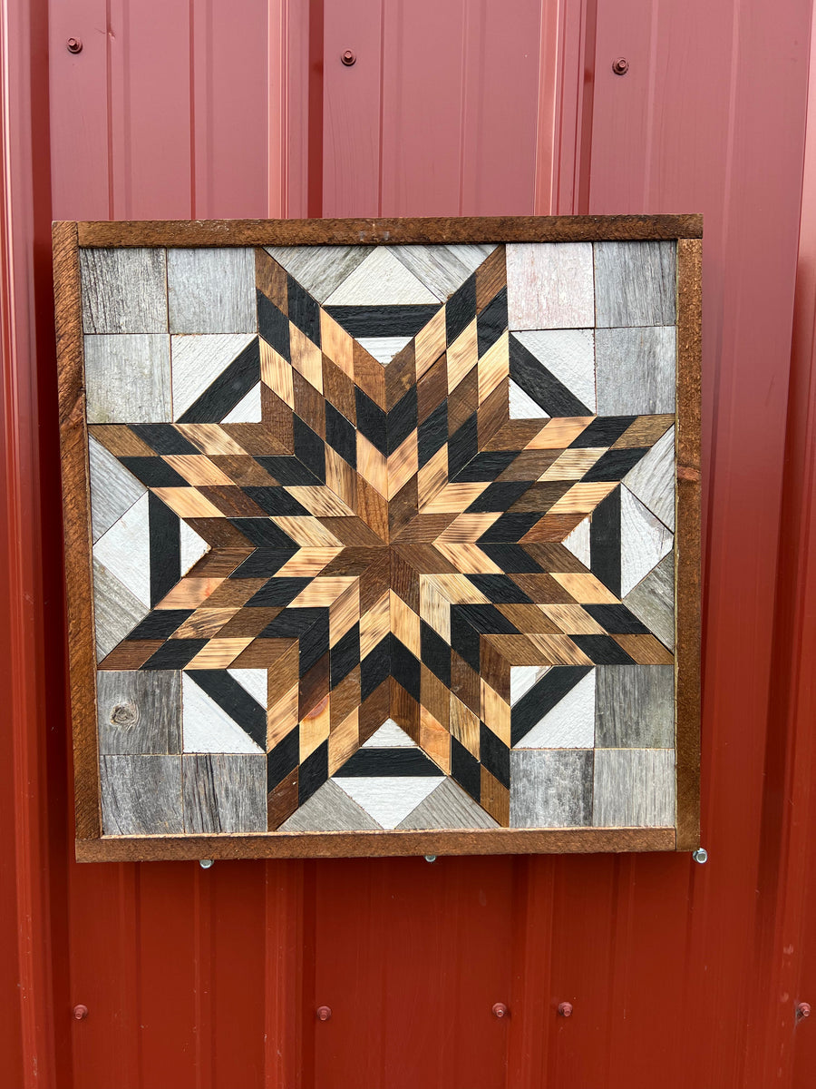 Amish Handmade Barn Quilt Wall Art – Reclaimed Barn Wood – 20.75” x 20.75”