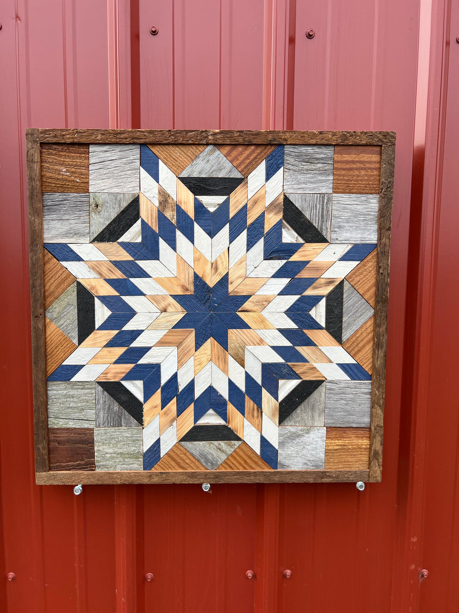 Amish Handmade Barn Quilt Wall Art – Reclaimed Barn Wood – 20.75” x 20.75”