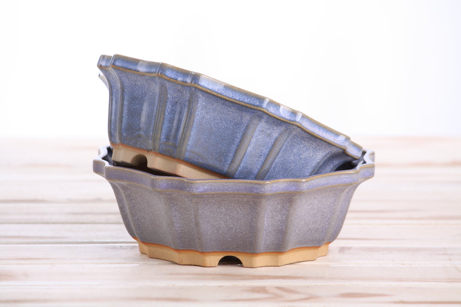 6.5-Inch Flower Bonsai Pot - Denim