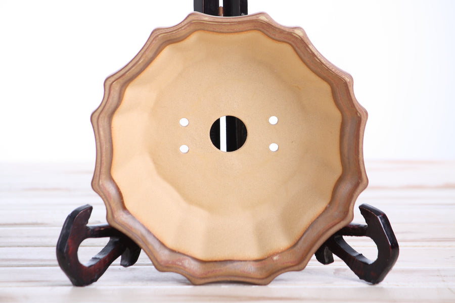 6.5-Inch Flower Bonsai Pot - Deep Stone