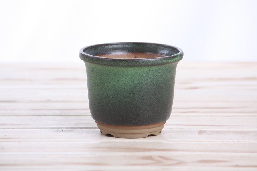 4-Inch Flute Bonsai Pot - Avocado
