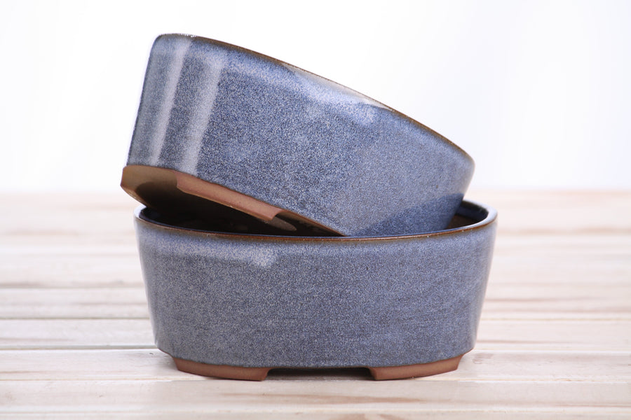 6-Inch Oval A Bonsai Pot - Denim