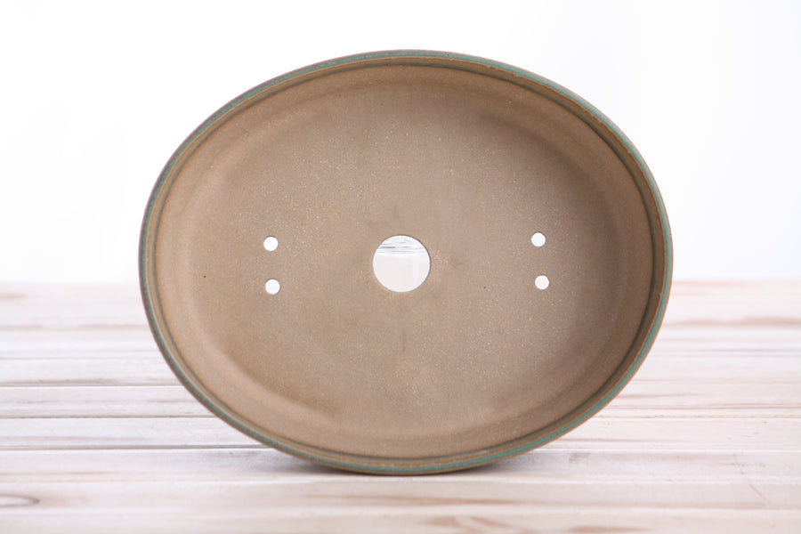 8-Inch Oval A Bonsai Pot - Speckled Moss