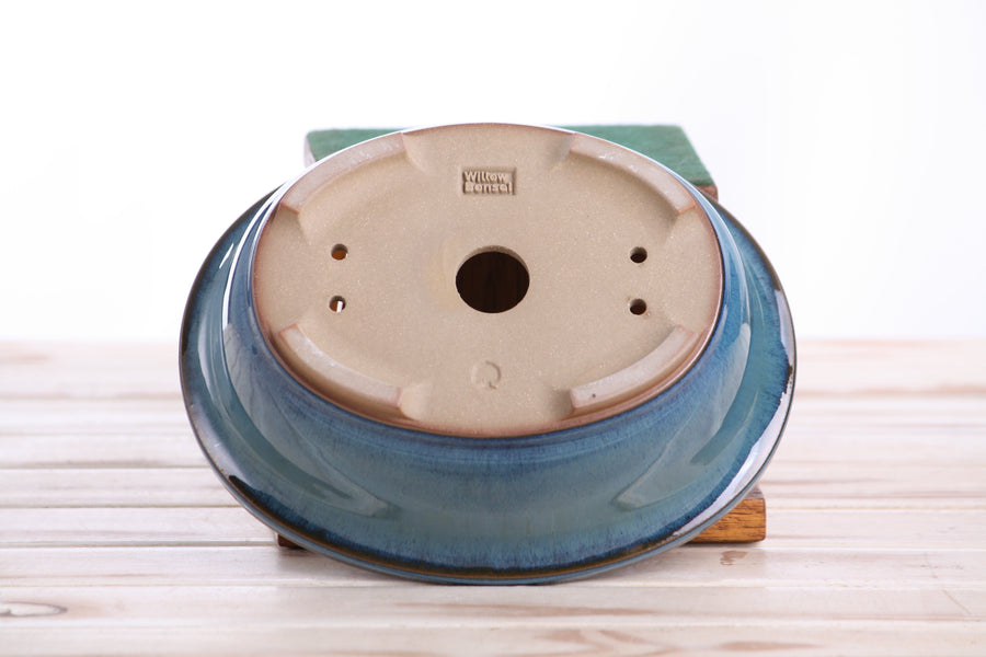 7.5-Inch Fat Oval Bonsai Pot - Peacock 2025