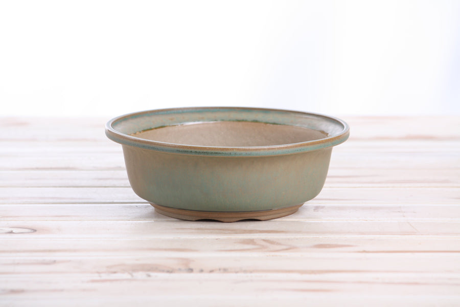 7-Inch Round Bonsai Pot - Speckled Moss
