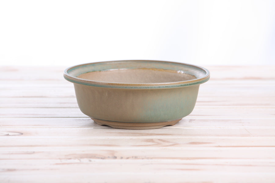 7-Inch Round Bonsai Pot - Speckled Moss