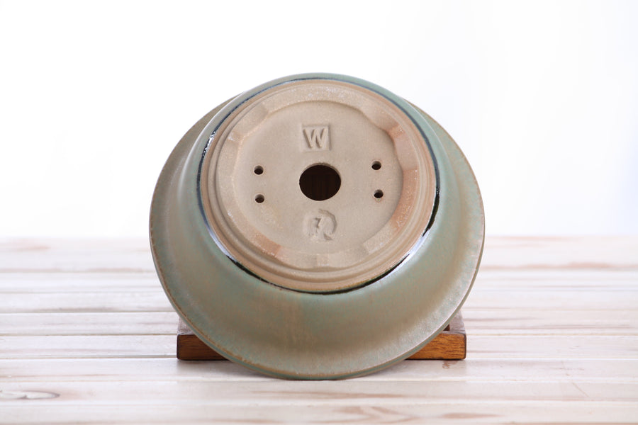 7-Inch Round Bonsai Pot - Speckled Moss
