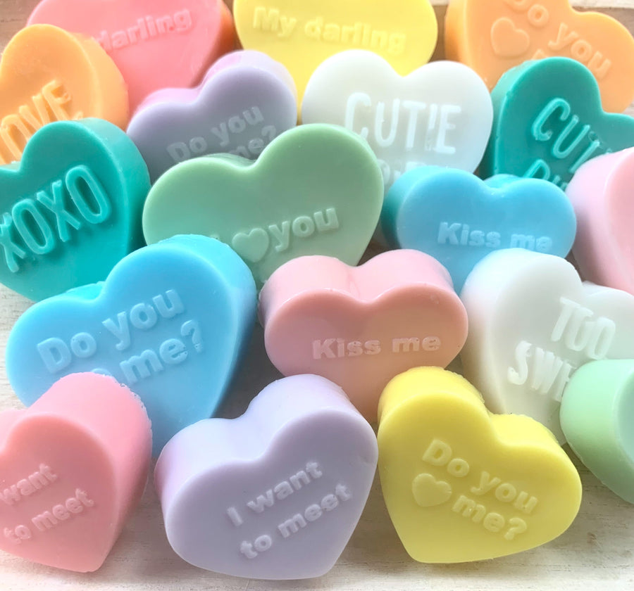 Valentine Conversation Heart Soaps in a Jar
