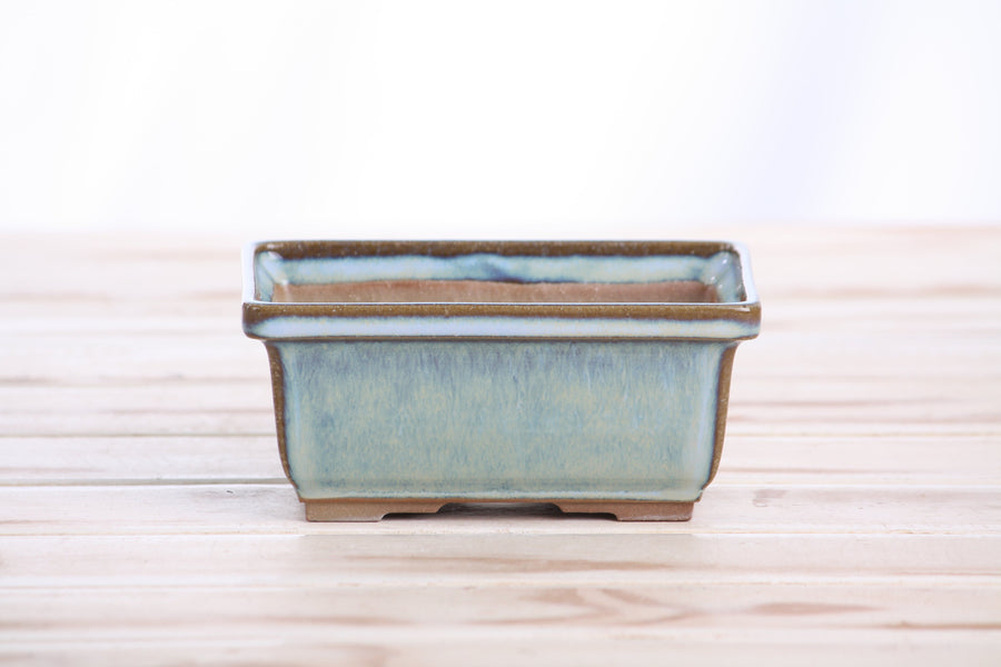 5-Inch Rectangle Deep Bonsai Pot - Glacier