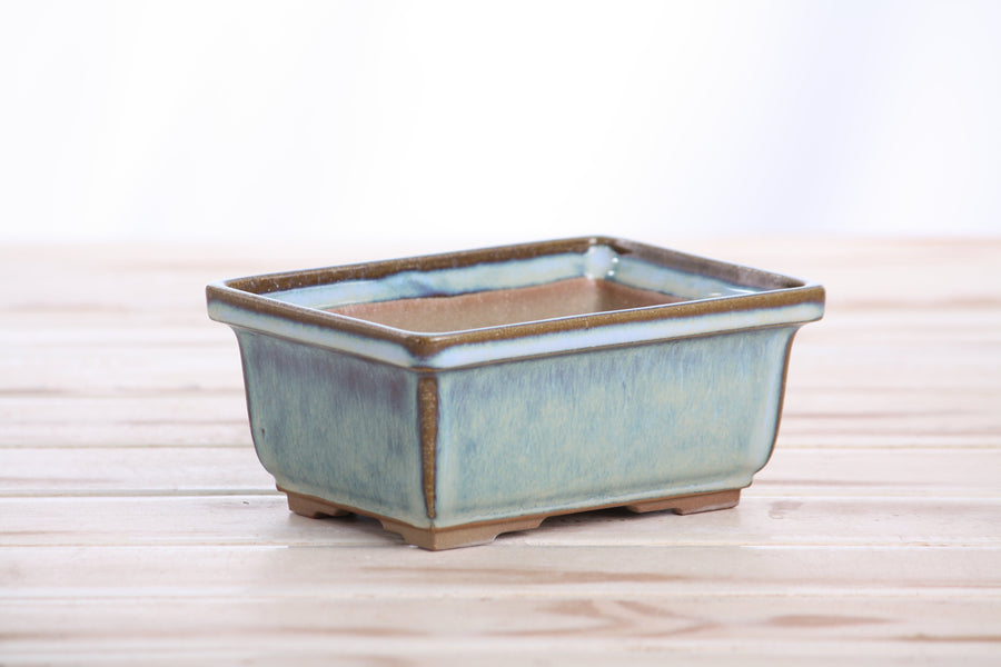 5-Inch Rectangle Deep Bonsai Pot - Glacier