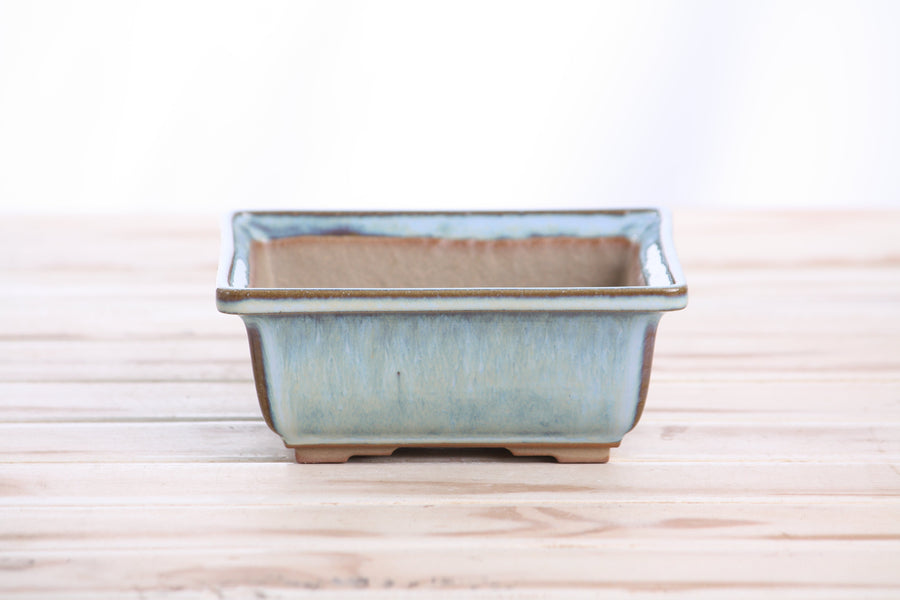 5.5-Inch Square Bonsai Pot - Glacier