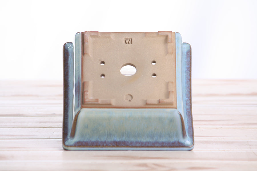 5.5-Inch Square Bonsai Pot - Glacier