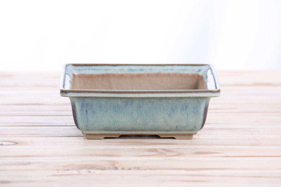 7-Inch Square Bonsai Pot - Glacier