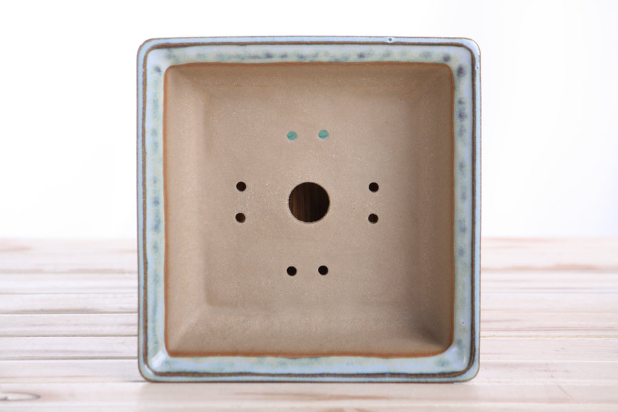 7-Inch Square Bonsai Pot - Glacier