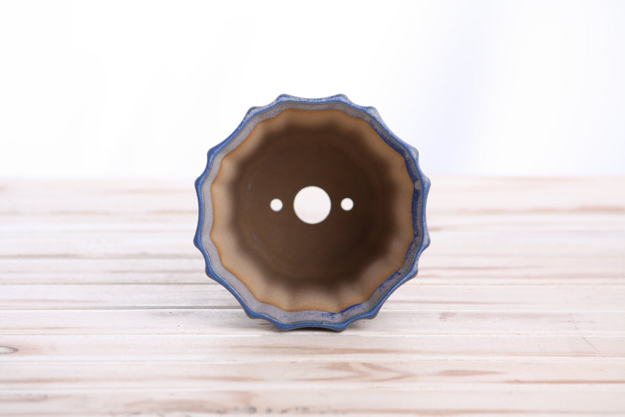 4.5-Inch Flower Cascade Bonsai Pot - Ocean