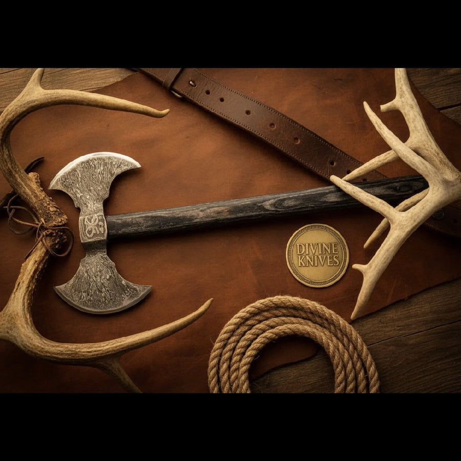 Double Sided Battle Axe for Medieval Collector Display