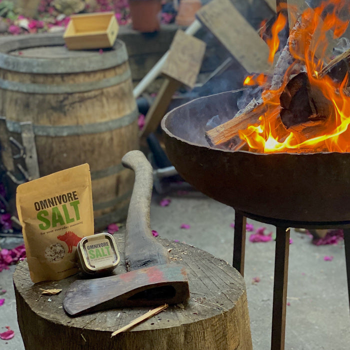 Salt next to fire