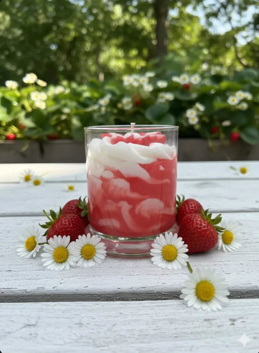 Strawberry Daisies – Fresh Strawberry Scented Candle (12.25oz)