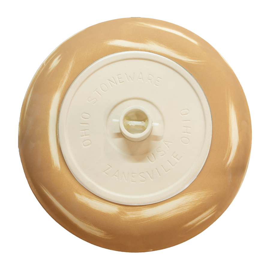 Birdbath Locking Stoneware Top - Heritage Brown - underside showing the seating surface