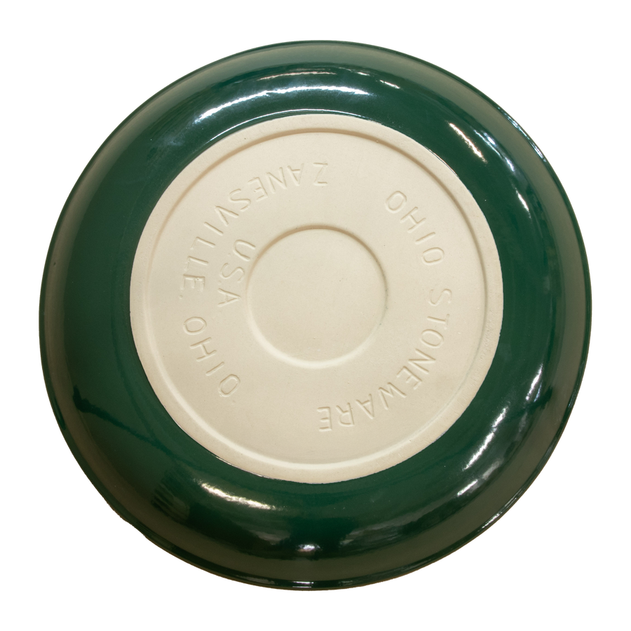 Birdbath Non-Locking Stoneware Top - Hunter Green - underside showing the seating surface
