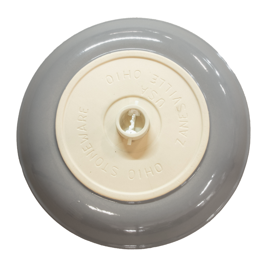 Birdbath Locking Stoneware Top - Gray - underside showing the seating surface