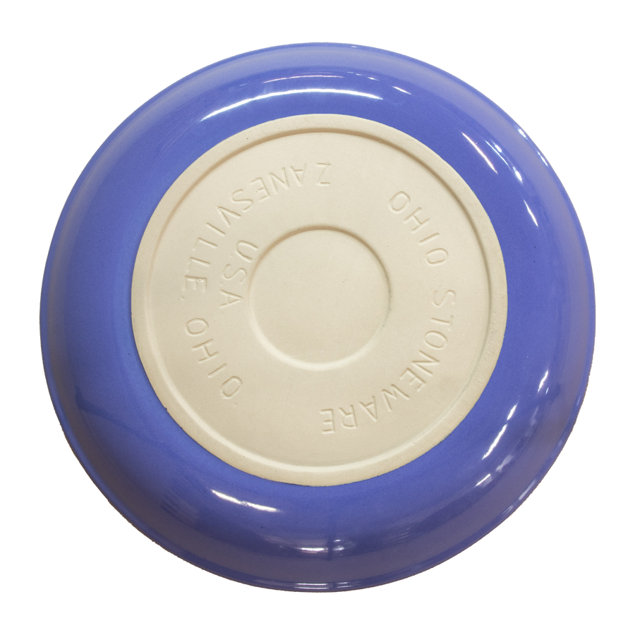 Birdbath Non-Locking Stoneware Top - Caribbean Blue - underside showing the seating surface