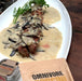 roasted pork loin with mushroom gravy made with Omnivore Porcini Salt