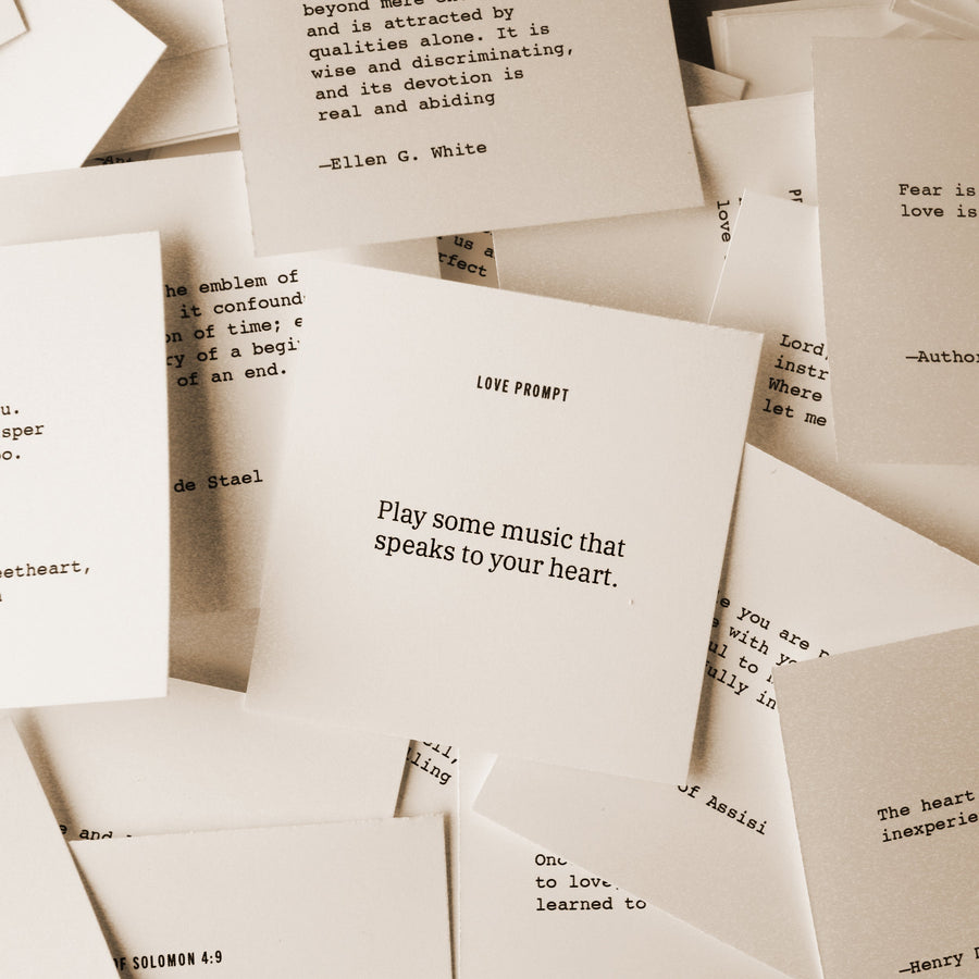 Printed love and encouragement cards from the 365 Love Notes set.