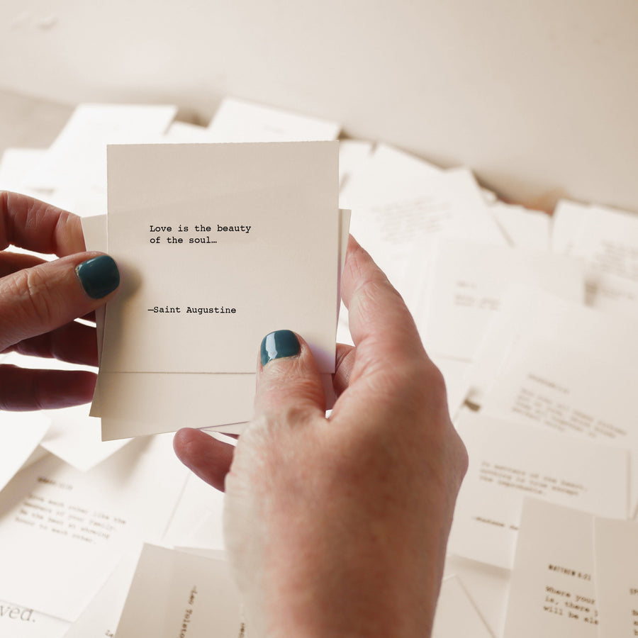 Printed love and encouragement cards from the 365 Love Notes set.