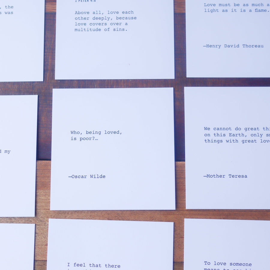 Printed love and encouragement cards from the 365 Love Notes set.