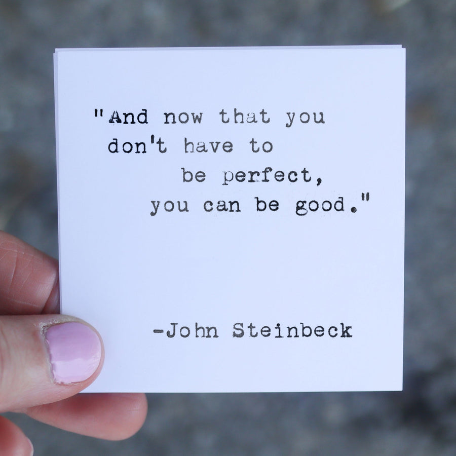 Printed quote and reflection cards from the 365 Imperfect Cards collection.