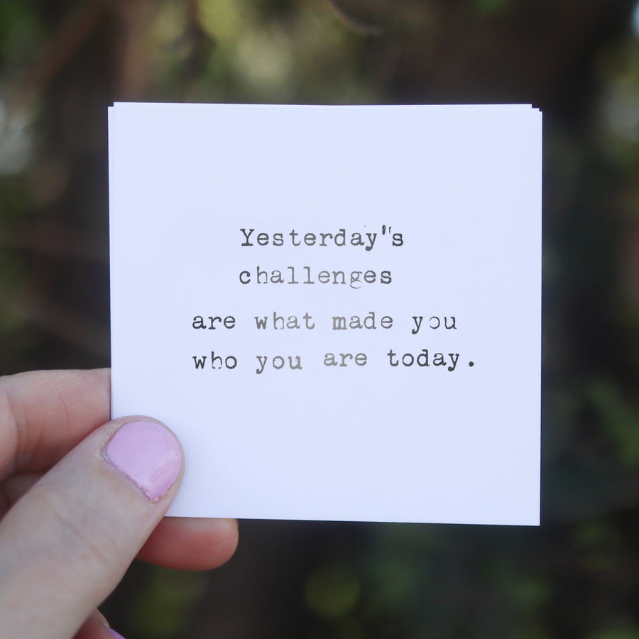 Printed quote and reflection cards from the 365 Imperfect Cards collection.