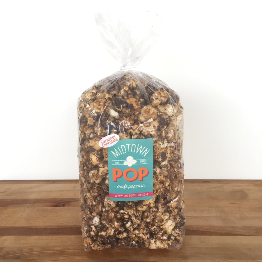 Bag of caramel chocolate popcorn
