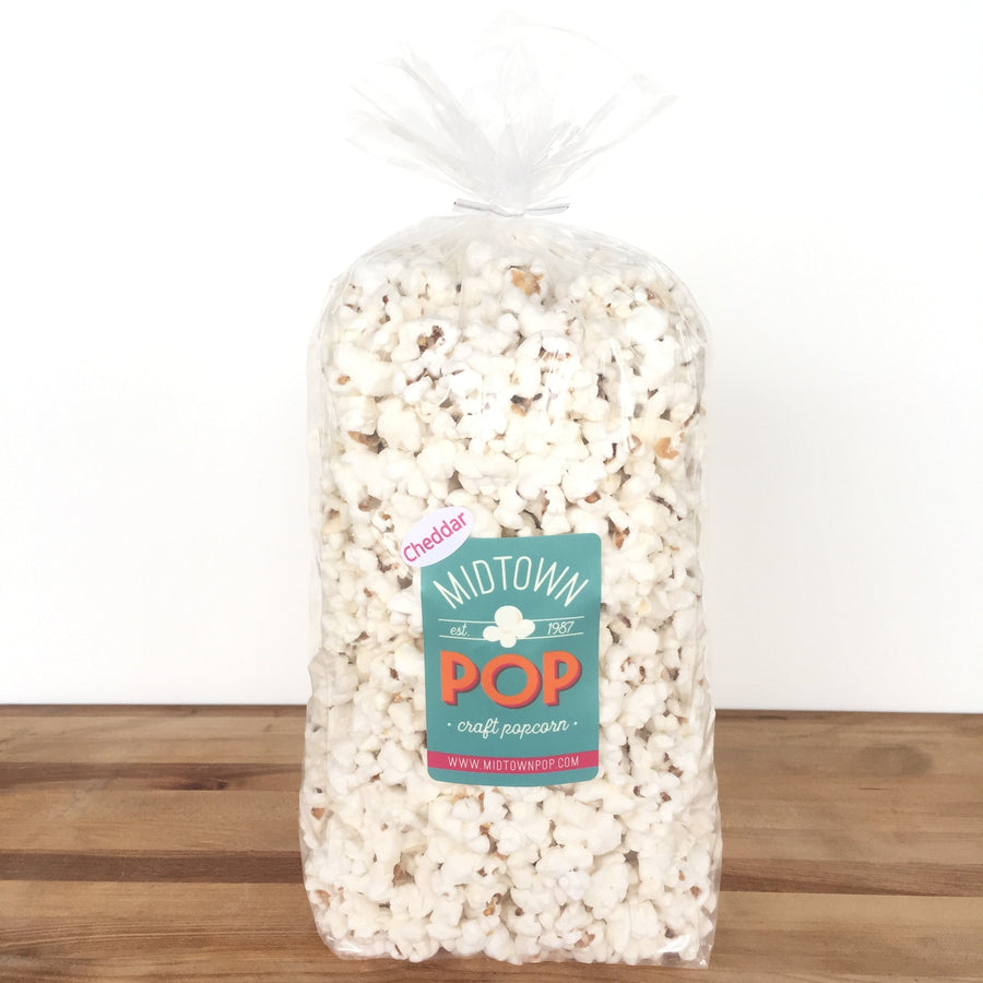 Bag of white cheddar popcorn